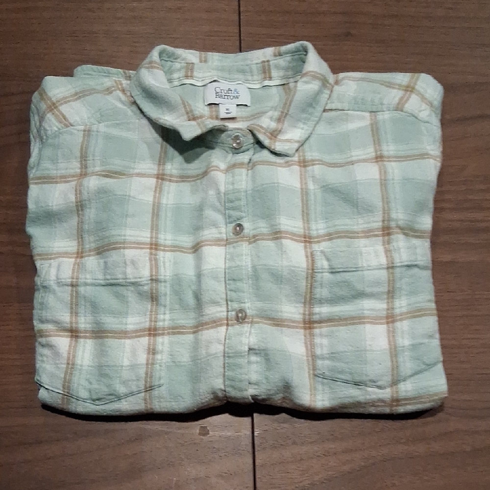 croft & barrow Light Mint Plaid Button-Down Shirt